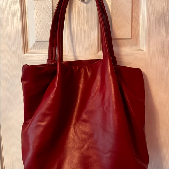 Neiman Marcus Handbags - Neiman Marcus Elegant Red Tote Bag